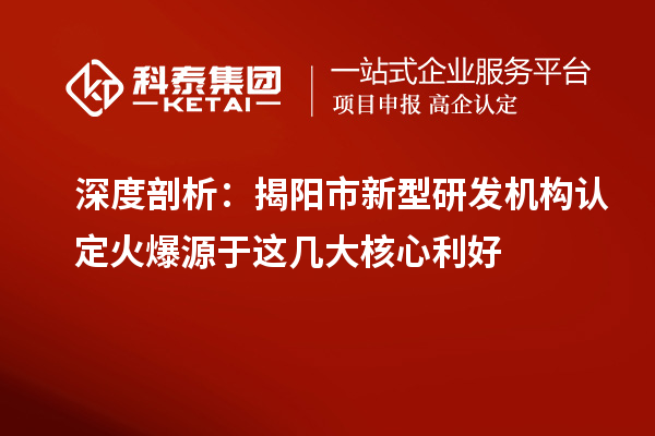深度剖析：揭阳市新型研发机构认定火爆源于这几大核心利好