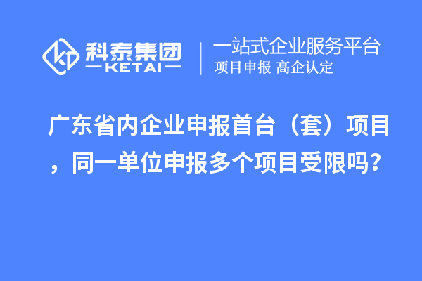 广东省内企业申报首台（套）项目，同一单位申报多个项目受限吗？