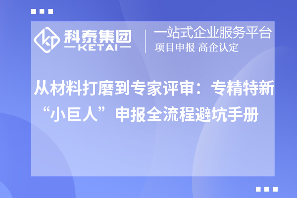 从材料打磨到专家评审：专精特新“小巨人”申报全流程避坑手册