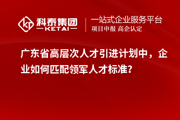 广东省高层次人才引进计划中，企业如何匹配领军人才标准？