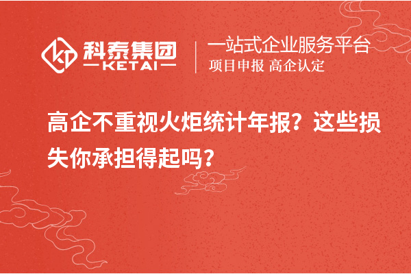 高企不重视火炬统计年报？这些损失你承担得起吗？