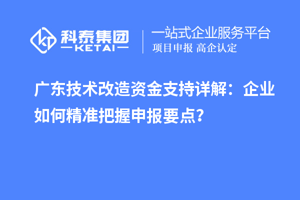广东技术改造资金支持详解：企业如何精准把握申报要点？