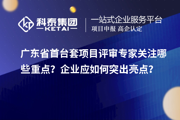 广东省首台套项目评审专家关注哪些重点？企业应如何突出亮点？