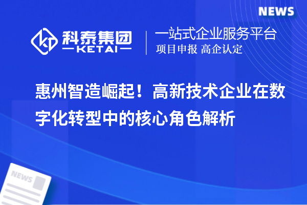 惠州智造崛起！高新技术企业在数字化转型中的核心角色解析