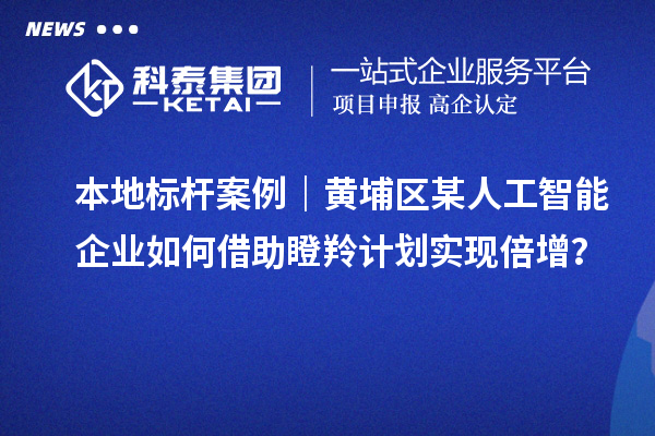 本地标杆案例｜黄埔区某人工智能企业如何借助瞪羚计划实现倍增？