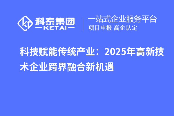 科技赋能传统产业：2025年高新技术企业跨界融合新机遇