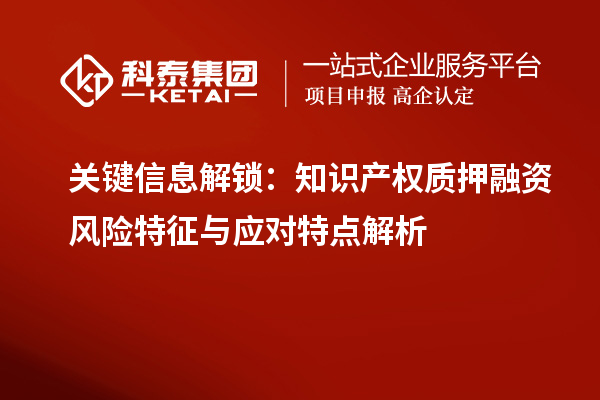 关键信息解锁：知识产权质押融资风险特征与应对特点解析