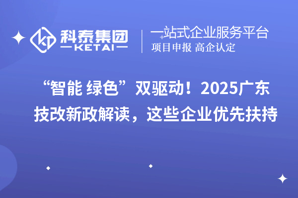 “智能+绿色”双驱动！2025广东技改新政解读，这些企业优先扶持