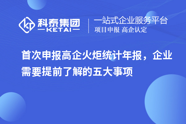 首次申报高企火炬统计年报，企业需要提前了解的五大事项