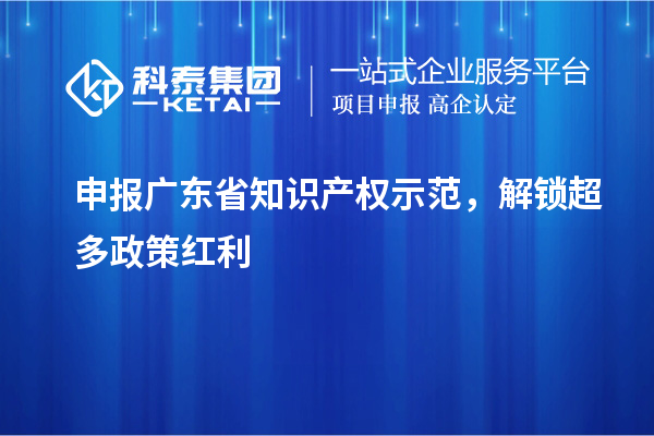 申报广东省知识产权示范，解锁超多政策红利