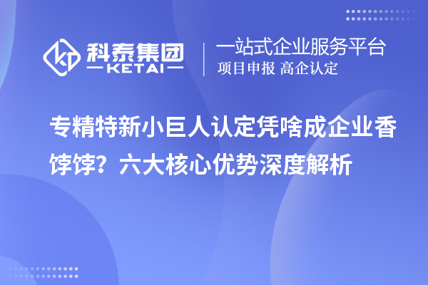 专精特新小巨人认定凭啥成企业香饽饽？六大核心优势深度解析