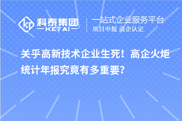 关乎高新技术企业生死！高企火炬统计年报究竟有多重要？