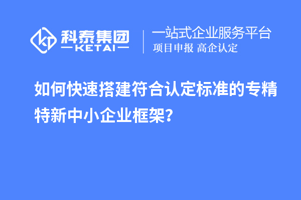 如何快速搭建符合认定标准的专精特新中小企业框架？
