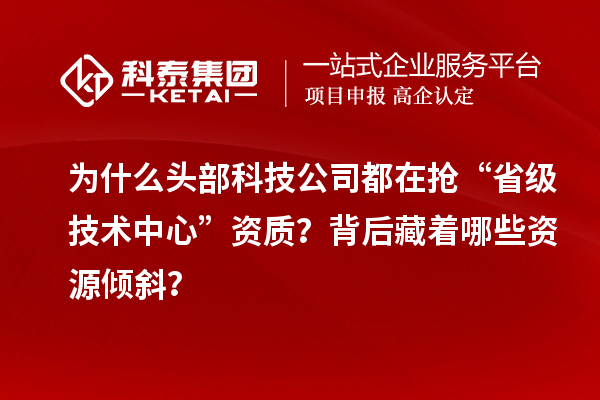 为什么头部科技公司都在抢“省级技术中心”资质？背后藏着哪些资源倾斜？