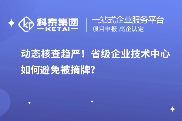 动态核查趋严！省级企业技术中心如何避免被摘牌？