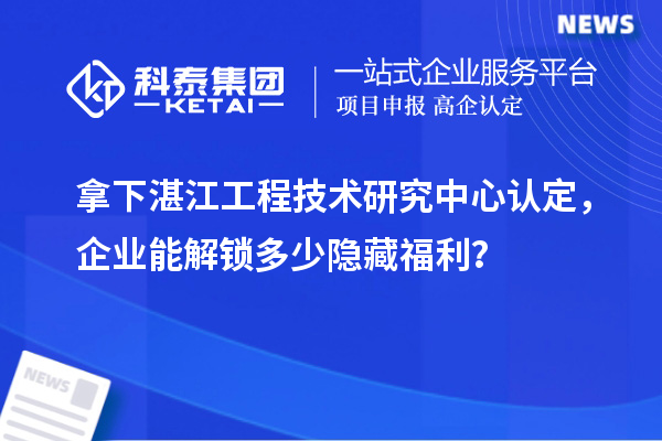 拿下湛江工程技术研究中心认定，企业能解锁多少隐藏福利？