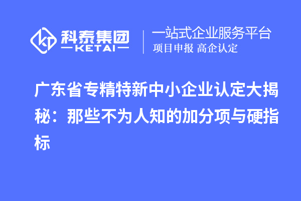 广东省专精特新中小企业认定大揭秘：那些不为人知的加分项与硬指标