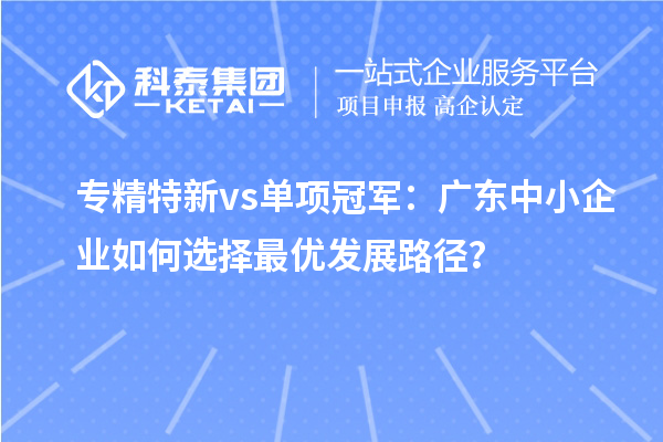 专精特新 vs 单项冠军：广东中小企业如何选择最优发展路径？