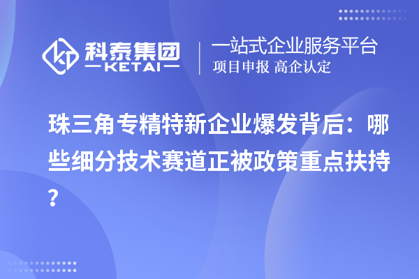 珠三角专精特新企业爆发背后：哪些细分技术赛道正被政策重点扶持？