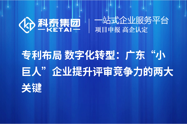 专利布局+数字化转型：广东“小巨人”企业提升评审竞争力的两大关键