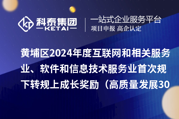黄埔区2024年度互联网和相关服务业、软件和信息技术服务业首次规下转规上成长奖励（高质量发展30条）审核结果的公示