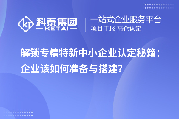 解锁专精特新中小企业认定秘籍：企业该如何准备与搭建？