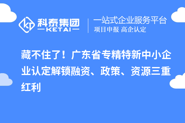 藏不住了！广东省专精特新中小企业认定解锁融资、政策、资源三重红利