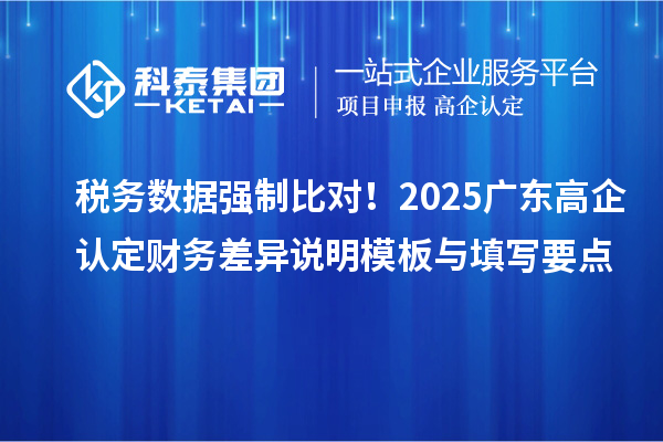 税务数据强制比对！2025广东高企认定财务差异说明模板与填写要点