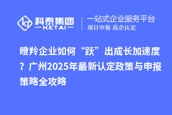 瞪羚企业如何“跃”出成长加速度？广州2025年最新认定政策与申报策略全攻略