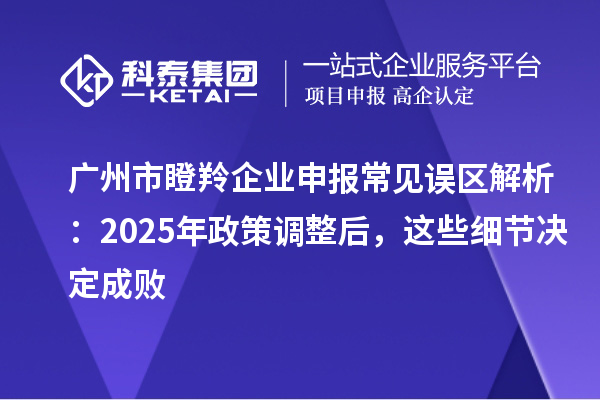 广州市瞪羚企业申报常见误区解析：2025年政策调整后，这些细节决定成败