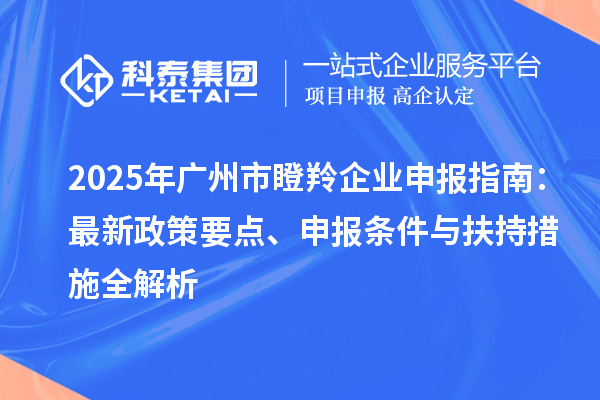 2025年广州市瞪羚企业申报指南：最新政策要点、申报条件与扶持措施全解析