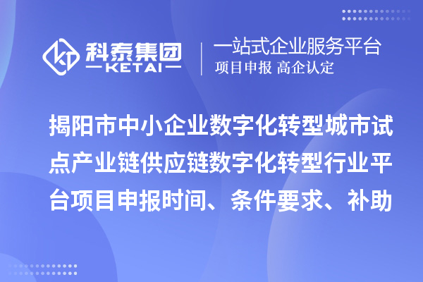 揭阳市中小企业数字化转型城市试点产业链供应链数字化转型行业平台<a href=http://www.1ys1w.cn/shenbao.html target=_blank class=infotextkey>项目申报</a>时间、条件要求、补助奖励