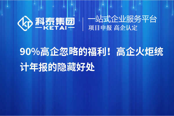 90%高企忽略的福利！高企火炬统计年报的隐藏好处