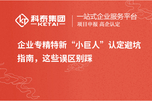 企业专精特新“小巨人”认定避坑指南，这些误区别踩
