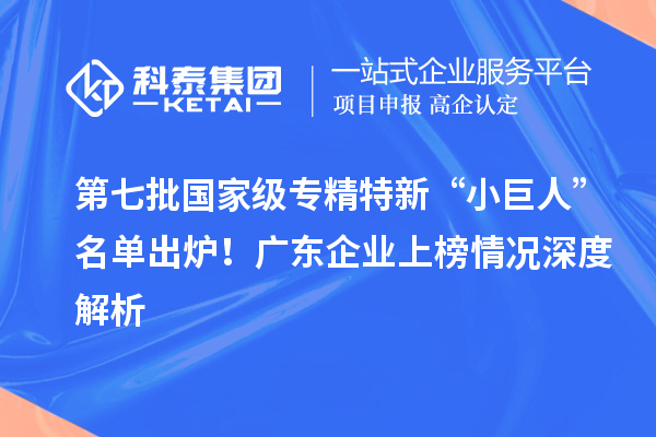 第七批国家级专精特新“小巨人”名单出炉！广东企业上榜情况深度解析