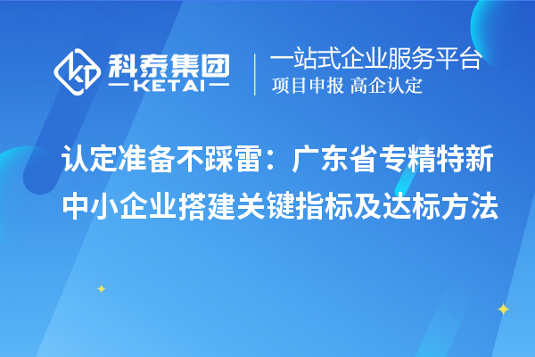 认定准备不踩雷:广东省专精特新中小企业搭建关键指标及达标方法