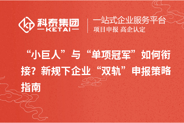 “小巨人”与“单项冠军”如何衔接?新规下企业“双轨”申报策略指南