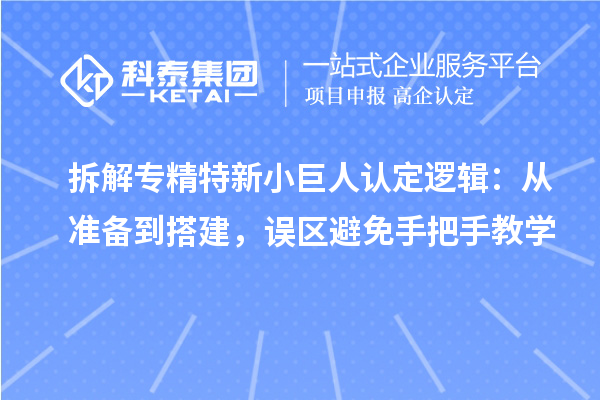 拆解专精特新小巨人认定逻辑：从准备到搭建，误区避免手把手教学