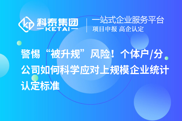 警惕“被升规”风险！个体户/分公司如何科学应对上规模企业统计认定标准