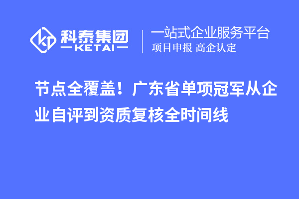  节点全覆盖！广东省单项冠军从企业自评到资质复核全时间线